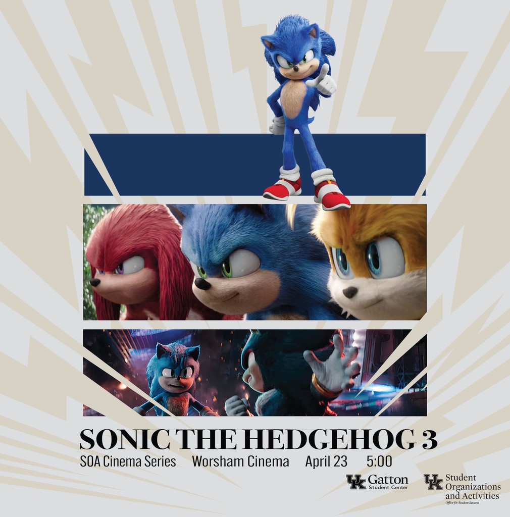 "Let's do this!" 

Level up in Worsham Cinema and come see 𝐒𝐨𝐧𝐢𝐜 𝐭𝐡𝐞 𝐇𝐞𝐝𝐠𝐞𝐡𝐨𝐠 𝟑 (𝟐𝟎𝟐𝟒), part of the SOA Cinema Series! Free themed snacks will be provided to students while supplies last! Movie starts at 5pm! 🕹️🍿