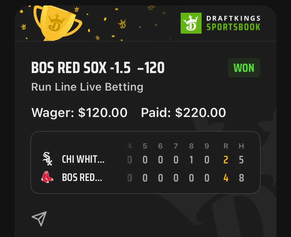 bardobets's tweet photo. Red Sox get us paid early! 🤑⚾️

#VIP is the place to be! 

#Draftkings | #MLB | #Fanduel https://t.co/yKJwyUgNxO