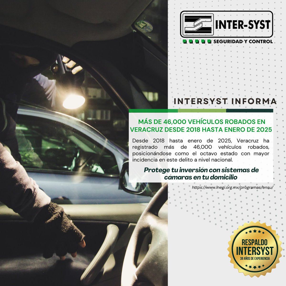 Intersyst_MX's tweet image. 𝐈𝐧𝐭𝐞𝐫𝐬𝐲𝐬𝐭 𝐈𝐧𝐟𝐨𝐫𝐦𝐚 📢

El robo de autos en Veracruz no se detiene… y muchas veces sucede justo frente a tu casa 🚨

📲 La prevención comienza en casa. Llámanos hoy al 229 923 0470

#Seguridad #INTERSYST #ProtegeTuHogar #Alarmas #CCTV