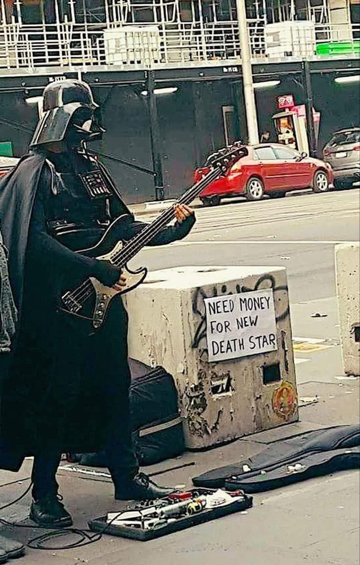 Darth Vader fell on hard times.