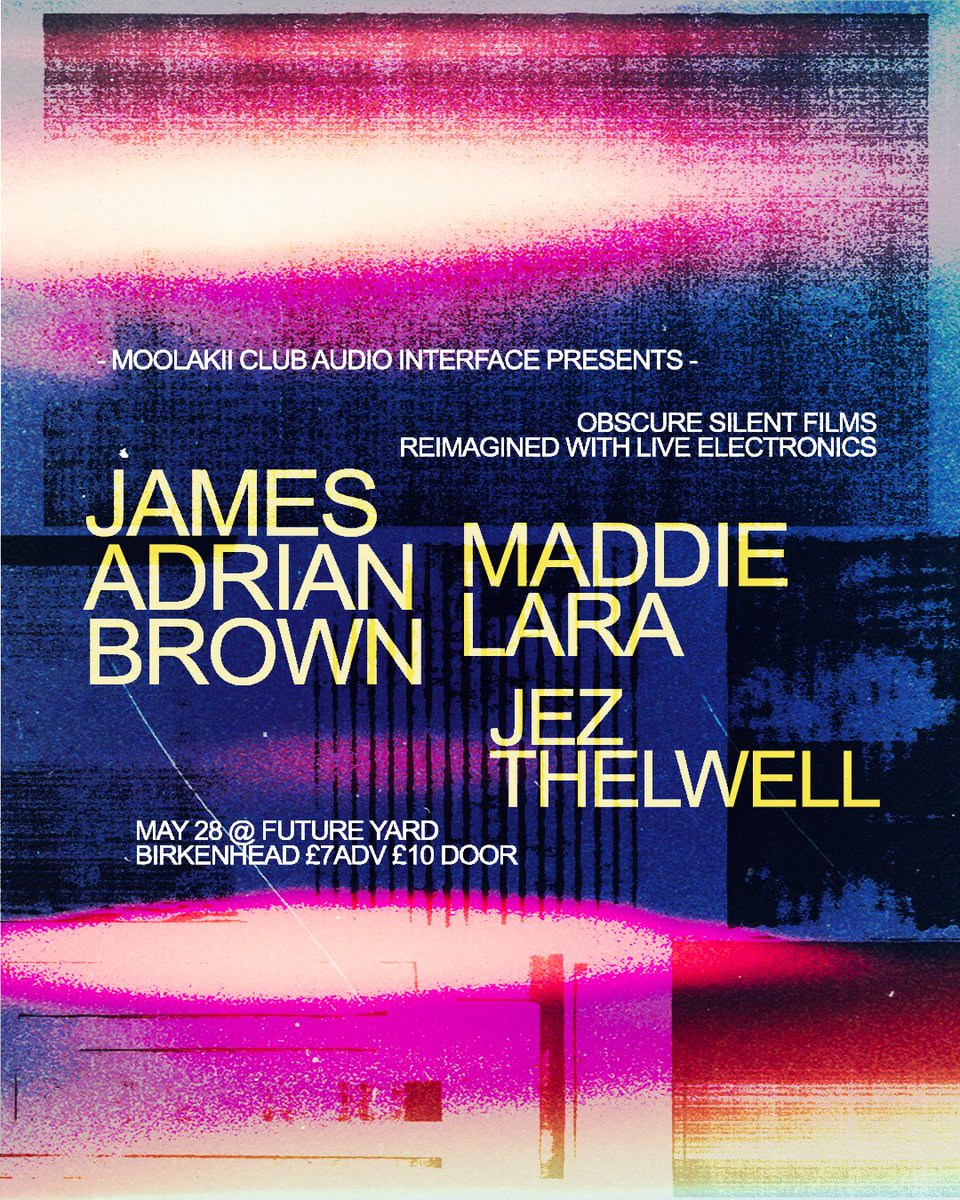 James Adrian Brown (@jamadrianbrown) on Twitter photo Back to Birkenhead on May 28th for an evening of live scores to silent films via the magnificent <a href="/moolakiiclubAI/">MoolakiiClubAudioInterface</a> set in <a href="/future_yard/">Future Yard</a> // These nights sound to be pretty magical, genuinely looking forward to this one. Tickets on sale now 📽️🎹 jamesadrianbrown.com/live Back to Birkenhead on May 28th for an evening of live scores to silent films via the magnificent <a href="/moolakiiclubAI/">MoolakiiClubAudioInterface</a> set in <a href="/future_yard/">Future Yard</a> // These nights sound to be pretty magical, genuinely looking forward to this one. Tickets on sale now 📽️🎹 jamesadrianbrown.com/live