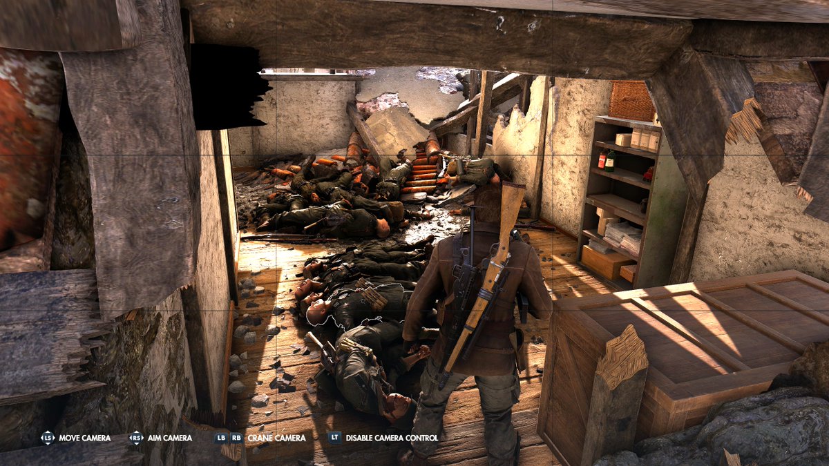 You mistime one little pistol headshot, then in the chaos fire one PIAT at a panzer and the next thing you know you have a room full of bodies. (Sniper Elite Resistance).