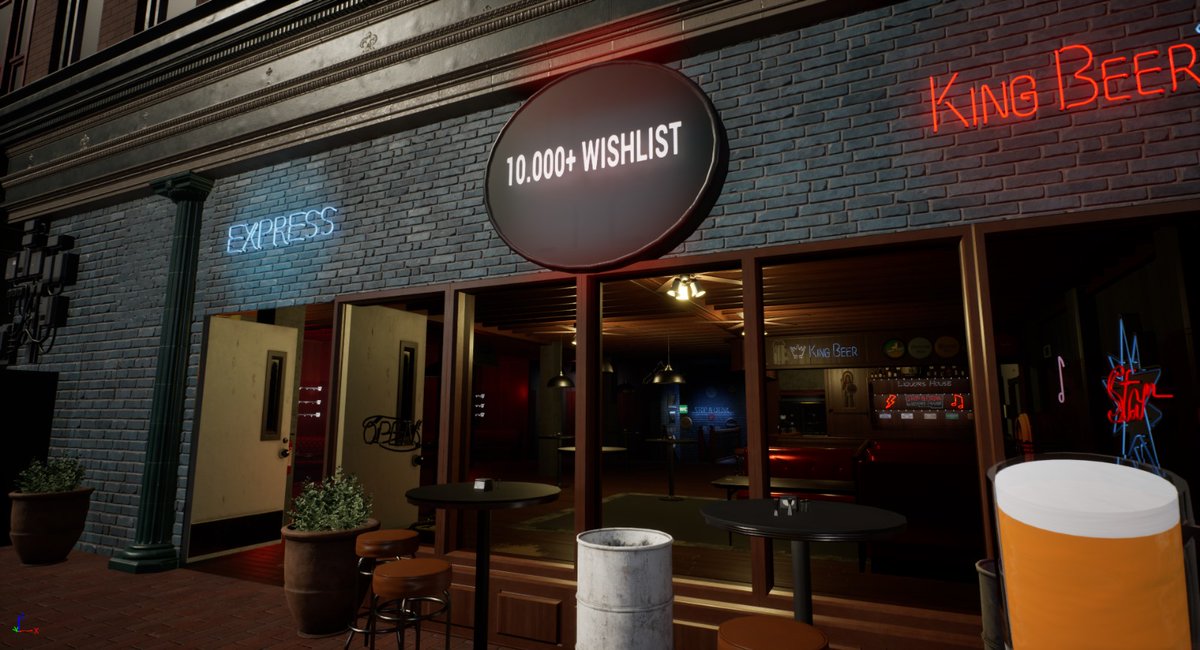 10,000+ WISHLISTS! 🍻
Seeing a dream come to life… it’s truly priceless.
The Pub Life Simulator is now on over 10,000 Steam wishlists.
Thank you all for the love and remember, we go all the way to the foam! 
store.steampowered.com/app/3390160/Th…