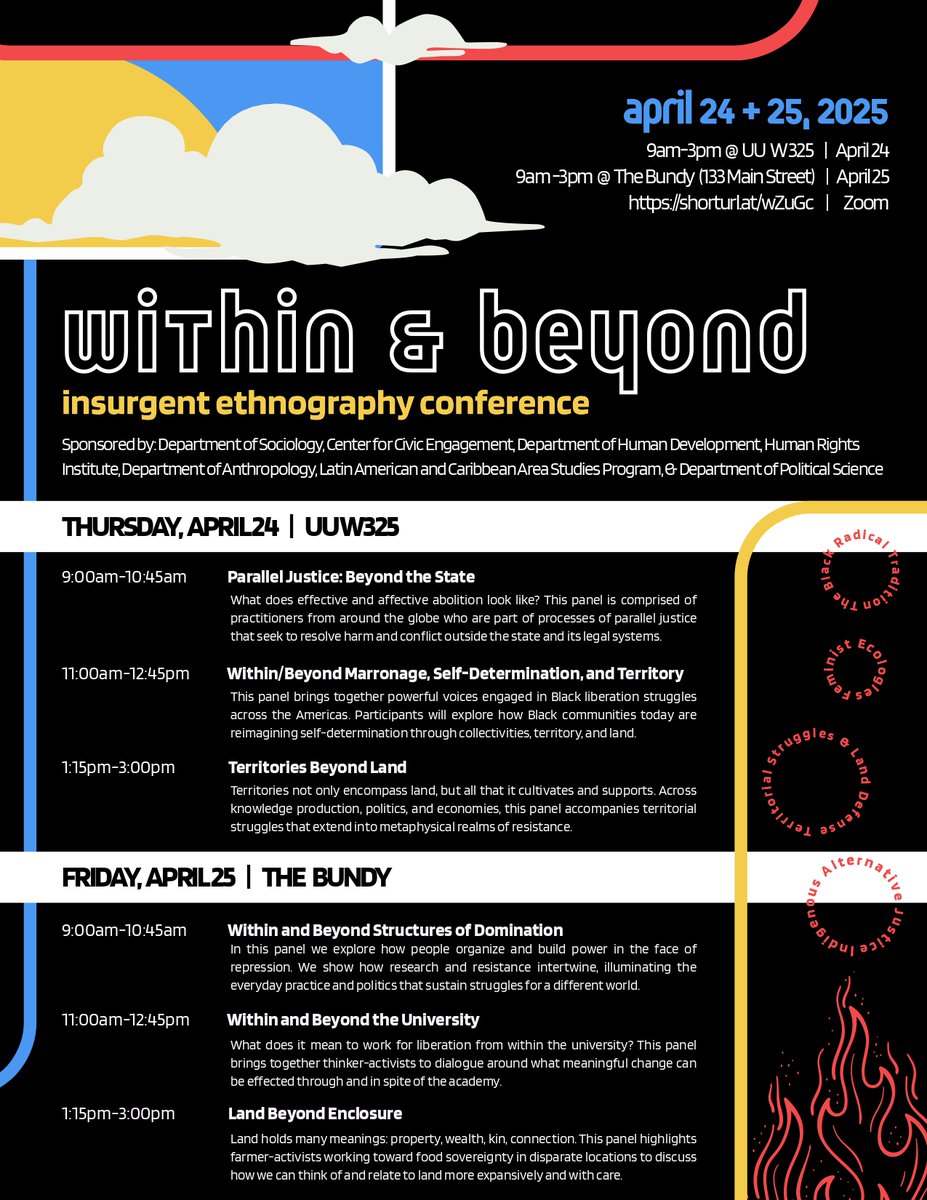 Civil Diplomacy Center North East Syria (@civildiplones) on Twitter photo Coming up
Within & Beyond: Insurgent Ethnography Conference
We're honored that Rojava will be part of two panels:
🗓️April 24: Parallel Justice: Beyond the State
🗓️April 25: Within and Beyond Structures of Domination
Speakers: Gulistan H, <a href="/Nourshan_Husein/">Nûrşan Hisên</a>
Hosted by <a href="/binghamtonu/">Binghamton University</a> Coming up
Within & Beyond: Insurgent Ethnography Conference
We're honored that Rojava will be part of two panels:
🗓️April 24: Parallel Justice: Beyond the State
🗓️April 25: Within and Beyond Structures of Domination
Speakers: Gulistan H, <a href="/Nourshan_Husein/">Nûrşan Hisên</a>
Hosted by <a href="/binghamtonu/">Binghamton University</a>