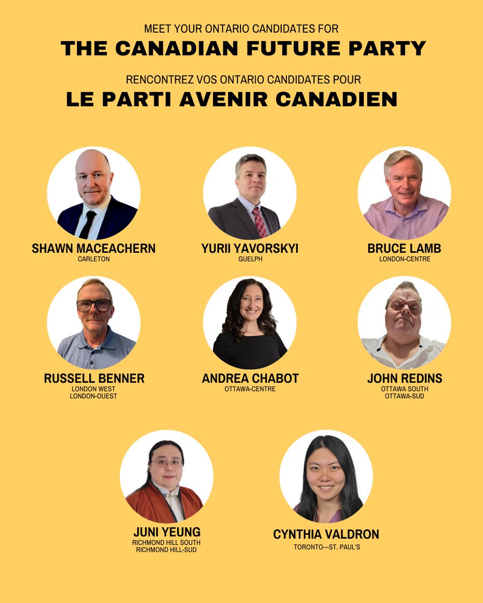 avenircanadien's tweet photo. Une semaine avant le jour du vote ! Découvrez-en plus sur nos incroyables candidats en Ontario à https://t.co/njl9YDRh0u https://t.co/XeI1Xz4aEq