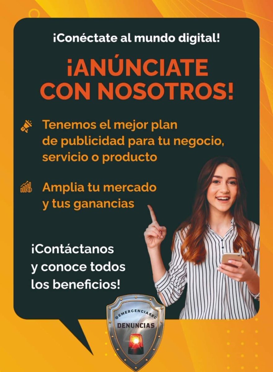 EmergenciasEc's tweet image. Cuenta alterna @EmergenciasEc2
✅ Pública tu negocio en nuestros canales digitales, los más grandes en medios, X, TikTok, FB, IG, YouTube.
✅ Publicidad efectiva para tu negocio o empresa, llega a millones de personas.
✅Da a conocer tu empresa y vende mucho más.
¿Necesitas…