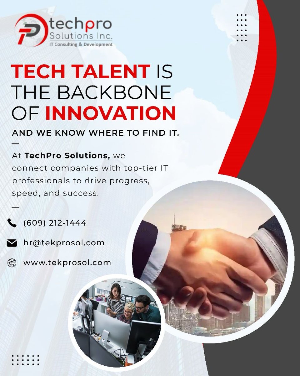 TekProSol's tweet image. Join the tech revolution with TechPro Solutions!
Empowering businesses with scalable, user-friendly apps designed to meet your goals. Let’s innovate, grow, and transform together. 💻✨
#TechProSolutions #TechRevolution #InnovateGrowTransform