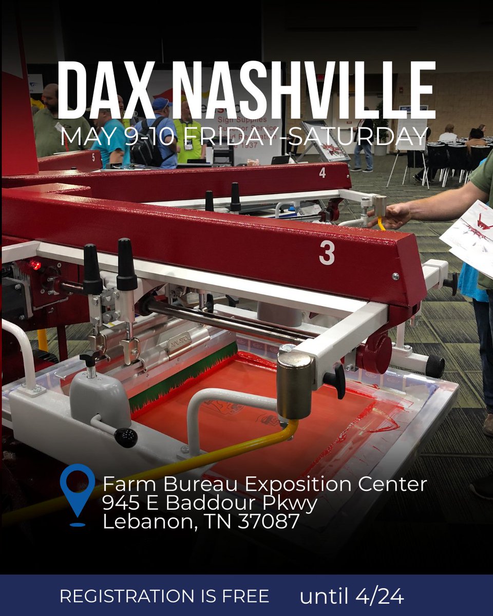 Anatol is coming to Nashville for DAX 2025 --- and we're waiting for you!🚀

Dive into the world of screen printing with us!

If you’re looking to boost your business, don’t miss your chance to see Anatol in action.
See you at DAX!✨