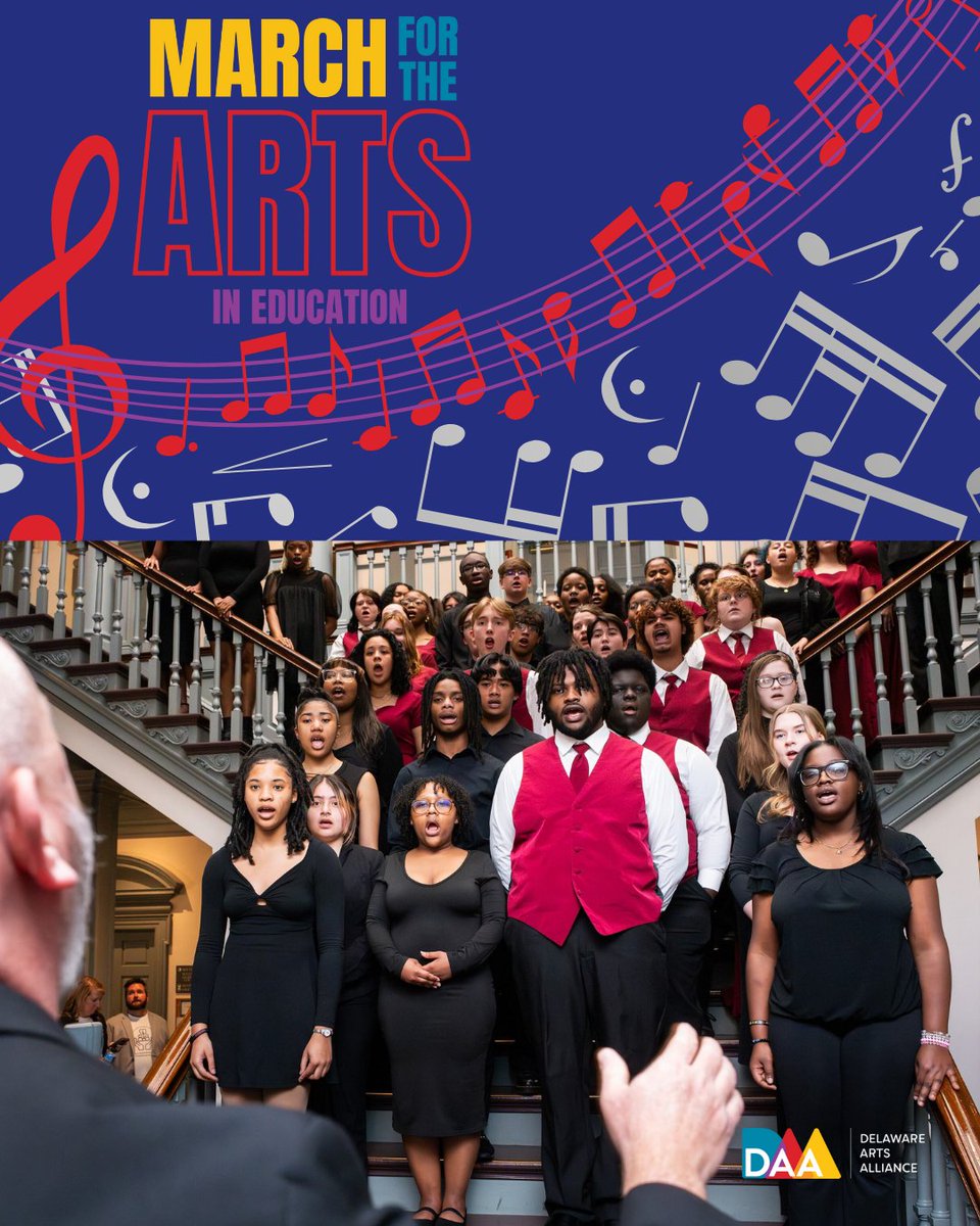 March for the Arts featured: The Dover High School Select Ensemble &amp; Milford High School Chamber Choir,  performing the National Anthem on the Chambers steps.
Read more at: bit.ly/2025M4A
Sign up for the next Arts &amp; Culture Caucus on May 15 at: bit.ly/ACC25rsvp