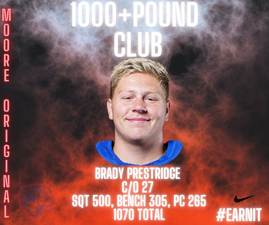 Moore Lion Football (@moorelion_fb) on Twitter photo These guys have been clocking in everyday at 7:15 am! Then hitting it again at 2:20 during 6th hour! They are earning it everyday! Big shout to the big guys that represent the Original!! <a href="/BradyPrestridge/">Brady Prestridge</a> These guys have been clocking in everyday at 7:15 am! Then hitting it again at 2:20 during 6th hour! They are earning it everyday! Big shout to the big guys that represent the Original!! <a href="/BradyPrestridge/">Brady Prestridge</a>