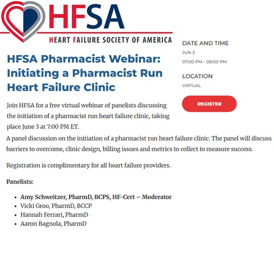 Jasmine Luzum, PharmD, PhD, FHFSA, FAHA (@jasmineluzum) on Twitter photo Hey pharmacists! Check out this webinar on how to start a heart failure clinic: hfsa.org/event/hfsa-pha… <a href="/UMichPharmacy/">U-M College of Pharmacy</a> <a href="/accpcardprn/">ACCP Cardiology PRN</a> <a href="/beaverspharmd/">Craig Beavers, PharmD, FACC, FAHA, FCCP, BCCP,CACP</a> <a href="/PharmacistHF/">Paul Forsyth</a> <a href="/AACPharmacy/">AACP</a> Hey pharmacists! Check out this webinar on how to start a heart failure clinic: hfsa.org/event/hfsa-pha… <a href="/UMichPharmacy/">U-M College of Pharmacy</a> <a href="/accpcardprn/">ACCP Cardiology PRN</a> <a href="/beaverspharmd/">Craig Beavers, PharmD, FACC, FAHA, FCCP, BCCP,CACP</a> <a href="/PharmacistHF/">Paul Forsyth</a> <a href="/AACPharmacy/">AACP</a>