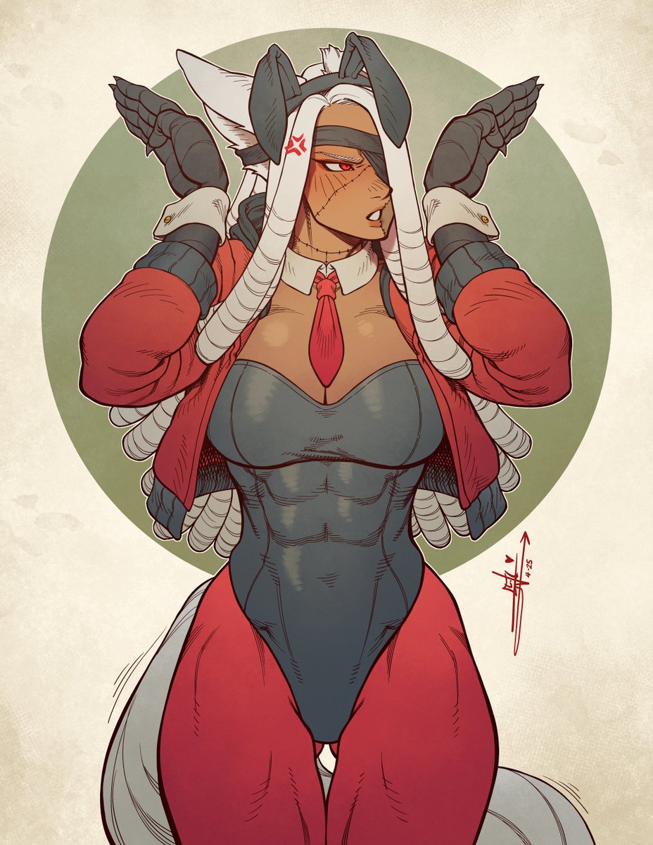 Aisha in a bunny suit

"Pyon..."