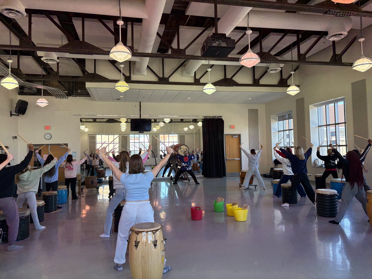 In Music Skills on April 24, 2025 Lecturer &amp; Class Accompanist Seth Alexander welcomed Guest Artist and Taiko Drumming Master Eric Paton to teach the rich history of Japanese Taiko, musical compositions, and the full-body experience that Taiko has to offer.