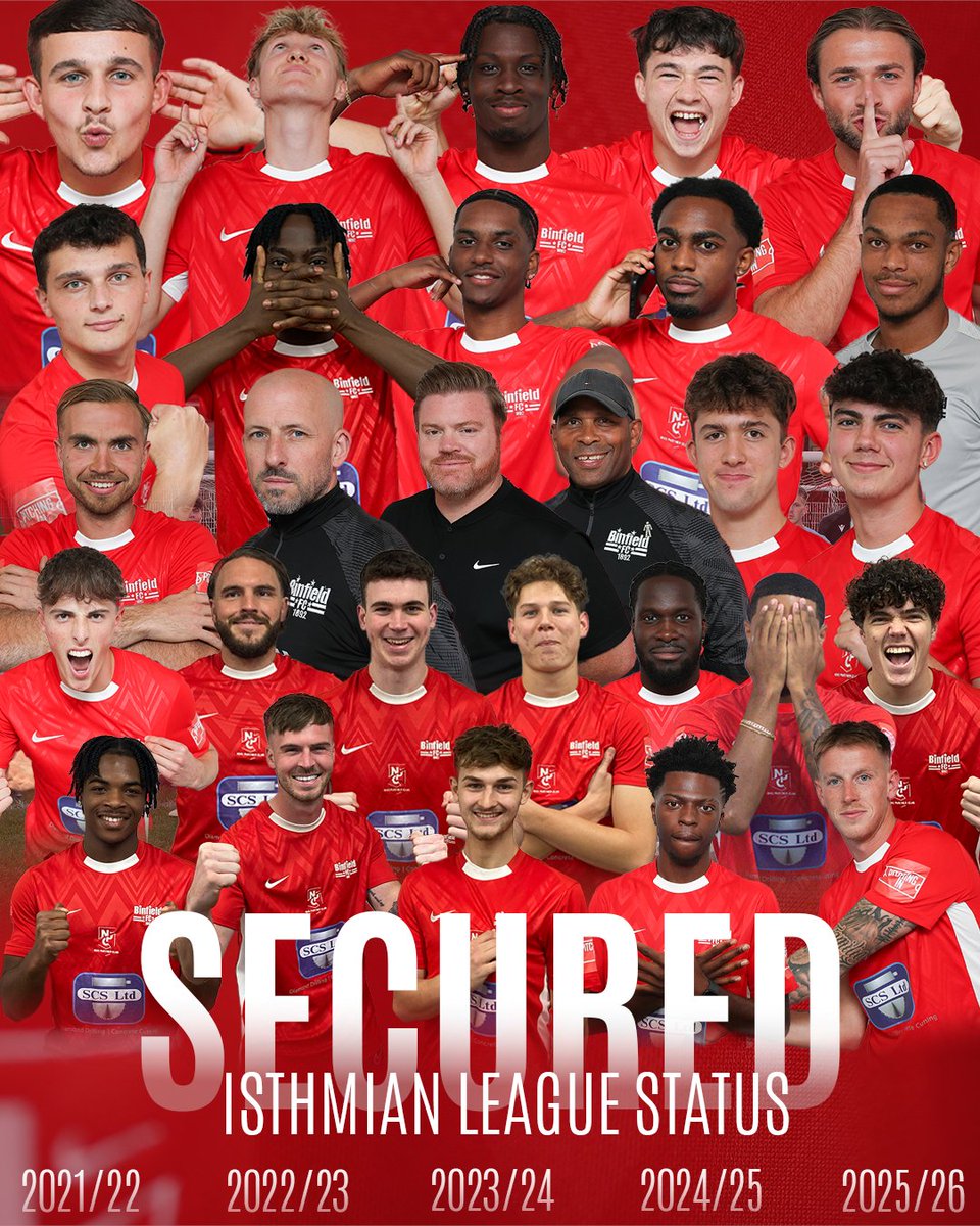 Binfield FC (@binfieldfc) on Twitter photo ๐๐๐๐ฎ๐ซ๐๐ โ๏ธ
Not the result we wanted today but results elsewhere means we have secured our <a href="/IsthmianLeague/">The Pitching In Isthmian League</a> status for a fifth consecutive season ๐
๐
Not quite as dramatic as last season but a brilliant achievement by everyone on and off the pitch ๐
#BinfieldFC ๐๐๐๐ฎ๐ซ๐๐ โ๏ธ
Not the result we wanted today but results elsewhere means we have secured our <a href="/IsthmianLeague/">The Pitching In Isthmian League</a> status for a fifth consecutive season ๐
๐
Not quite as dramatic as last season but a brilliant achievement by everyone on and off the pitch ๐
#BinfieldFC