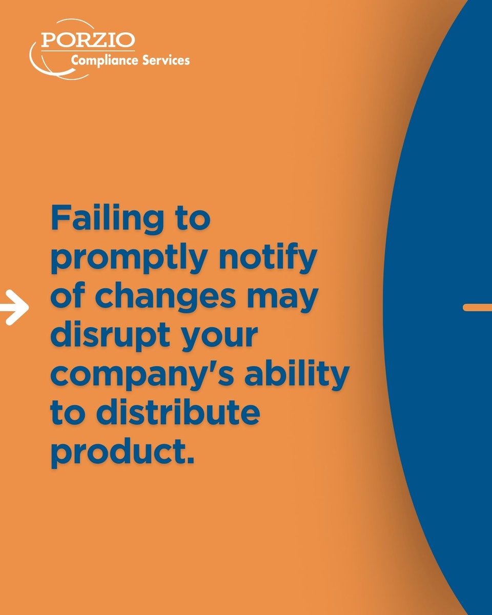 PorzioCS's tweet image. Changes by your tax or corporate team may require state drug and device licensing notifications and applications. Failing to update promptly can disrupt distribution. Stay compliant &amp;amp; avoid issues—learn how we can help: bit.ly/41R9d2s #DrugDistribution #DeviceLicensing