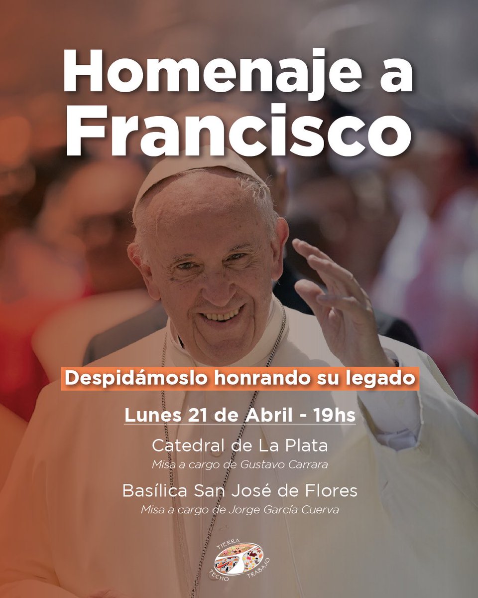 Despedimos con dolor y gratitud al Papa Francisco, compañero de camino, hermano en la lucha por la justicia y la dignidad, faro para los descartados del mundo.

Tu memoria será semilla en nuestra tierra.