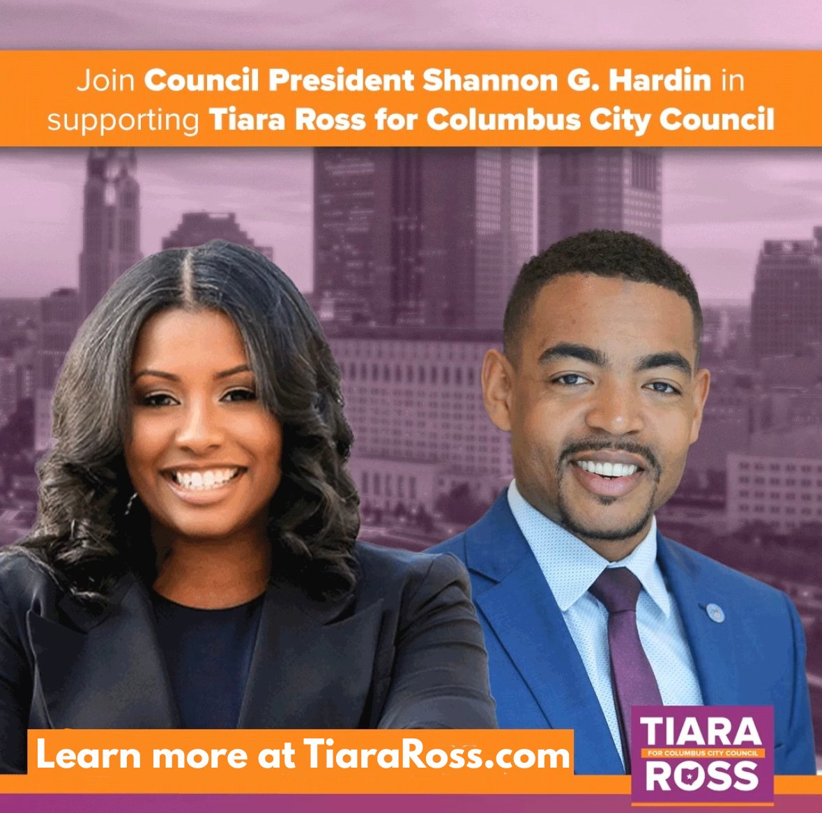 Tiara Ross (@tiaranross) on Twitter photo I’m deeply honored to have the support of Council President <a href="/SG_Hardin/">Shannon Hardin</a> — a visionary leader who’s reshaped what’s possible in Columbus. 💜🧡 I’m deeply honored to have the support of Council President <a href="/SG_Hardin/">Shannon Hardin</a> — a visionary leader who’s reshaped what’s possible in Columbus. 💜🧡