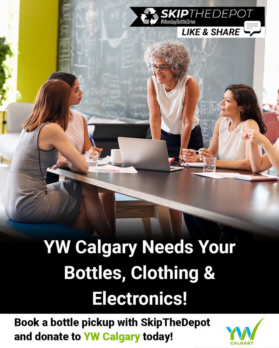 YW Calgary is on a mission, and we need YOUR help! ♻️ Partnered with SkipTheDepot, we're turning bottles into a force for good. 

Book a home bottle donation pickup here: app.skipthedepot.com/ywcalgary 

#yyc #calgary #bottledepot #bottledepotnearme #bottledepotcalgary #YWcalgary