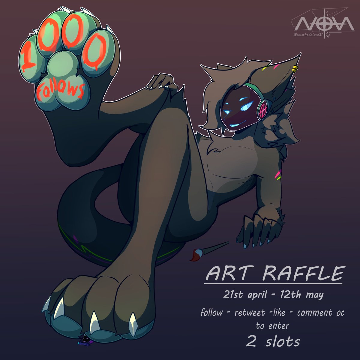 smashedplate73's tweet image. managed to reach 1k followers  :3
thanks for all the support :3

i am opening up an art raffle with 2 slots
-follow, retweet, like and put your ref in the comments to enter. ill pick the winners on the 12th of may

I've also made a patreon where i will be posting WIPS/ early art