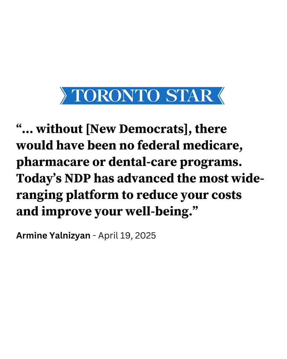 Without New Democrats, we wouldn't have universal public health care, dental care, or the first steps of pharmacare (a decades-long Liberal promise).

A vote for the NDP is a vote to defend and expand those hard-fought programs.

howyouvote.ca