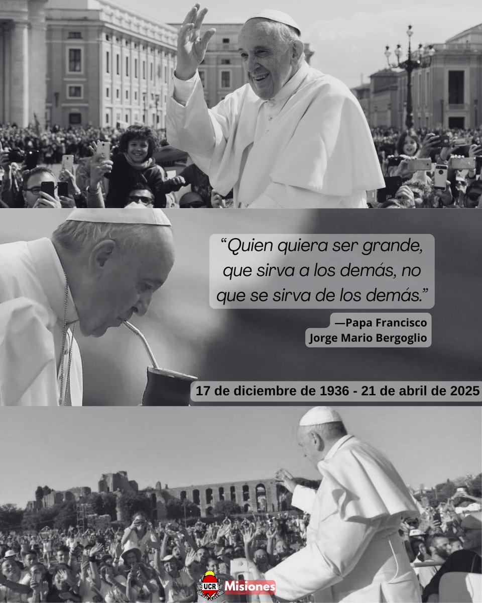 Despedimos con profundo pesar al Papa Francisco. Su humildad, compromiso con los más vulnerables, la paz, el medio ambiente, su lucha contra la desigualdad y la indiferencia, y su llamado al diálogo deja un legado que trascenderá a lo largo de la historia. Que descanse en paz.