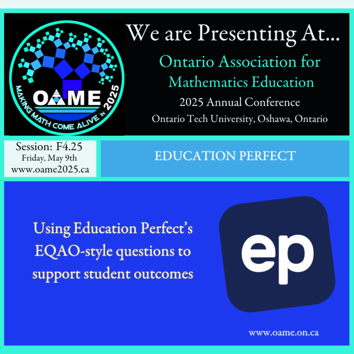 CTwitchin (@c_twitchin) on Twitter photo Hey Ontario #math Educators! How can digital tools enhance EQAO readiness? Join <a href="/epforlearning/">Education Perfect</a> at <a href="/OAMElearns/">OAMElearns</a> to find out! We'll showcase our EQAO-style questions & resources designed to help prepare your students. Hope to see you there!
#EQAO #OntEd #assessment <a href="/MitchDoorey/">Mitch Doorey</a> Hey Ontario #math Educators! How can digital tools enhance EQAO readiness? Join <a href="/epforlearning/">Education Perfect</a> at <a href="/OAMElearns/">OAMElearns</a> to find out! We'll showcase our EQAO-style questions & resources designed to help prepare your students. Hope to see you there!
#EQAO #OntEd #assessment <a href="/MitchDoorey/">Mitch Doorey</a>