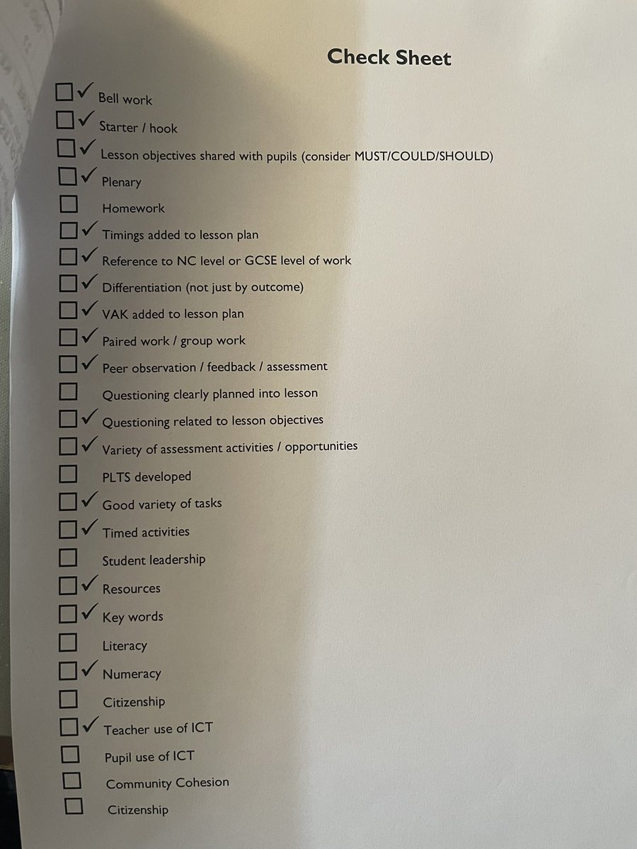 Stumbled across a 2010 checklist for planning a lesson