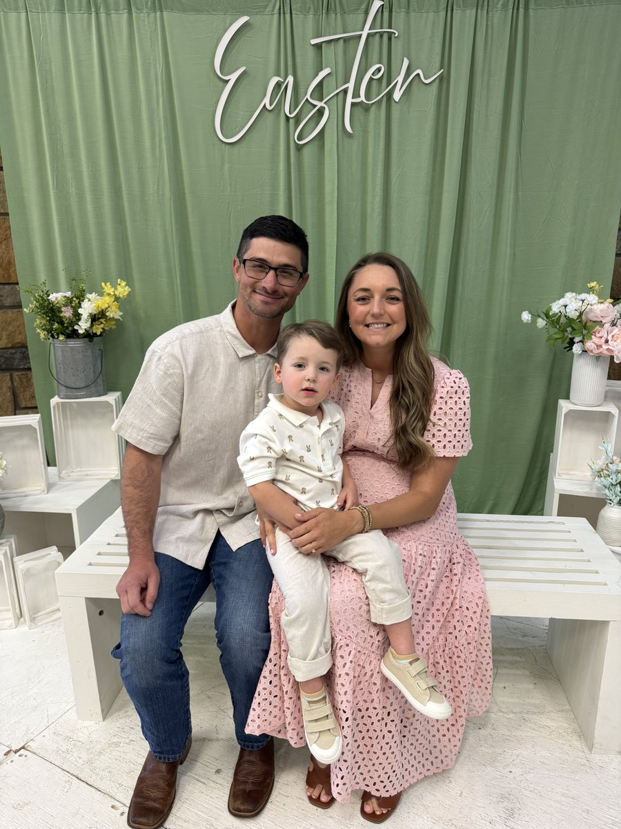 He has risen‼️

Happy Easter from the Martins.
Can’t wait to add baby girl in this picture next year!
