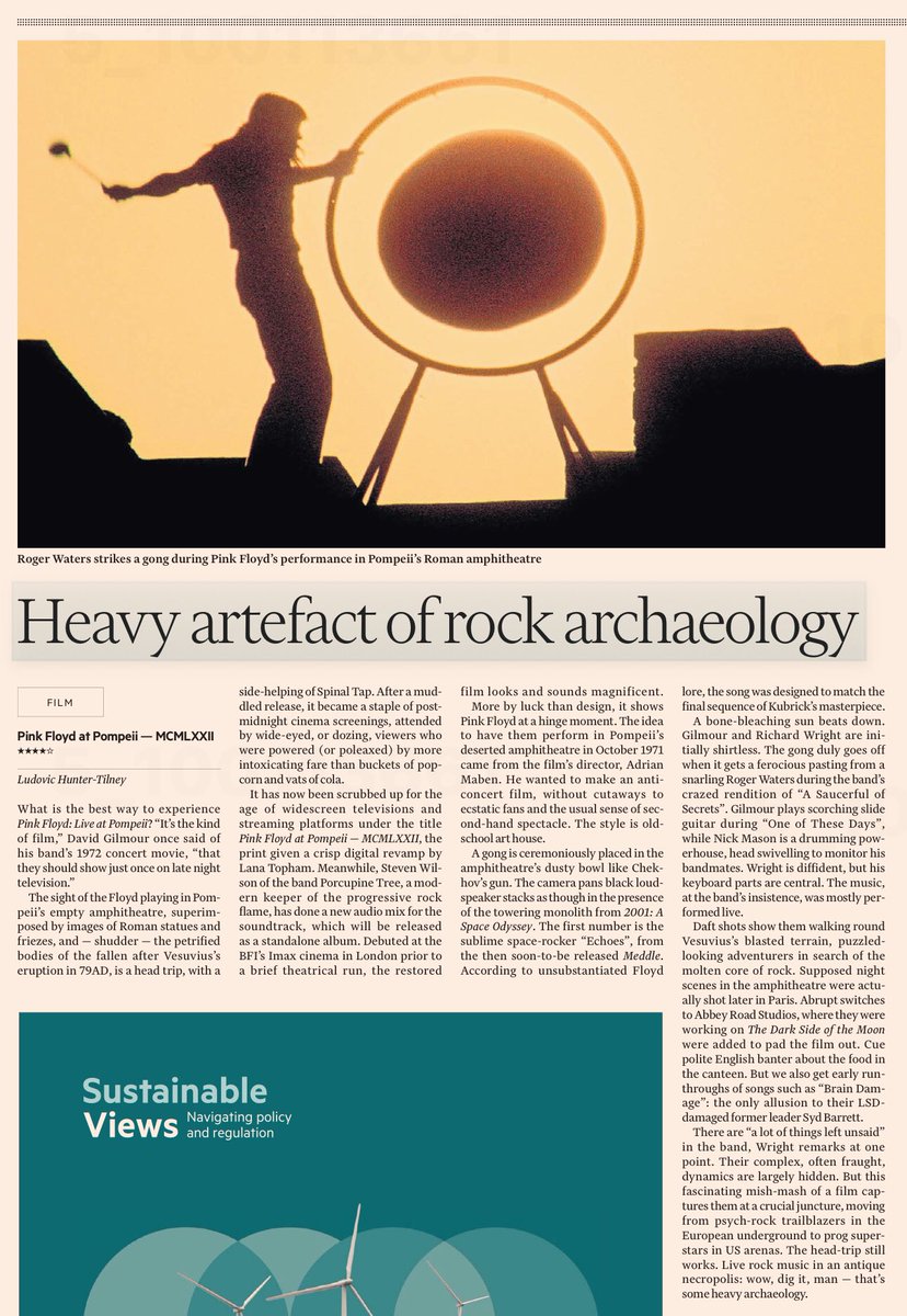 Here’s my review of the restored Pink Floyd: Live at Pompeii, in today’s FT