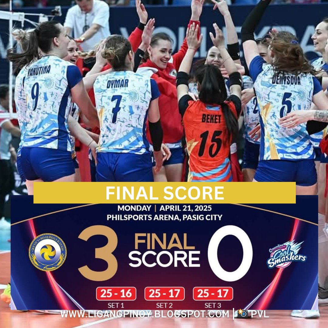 phsportupdates's tweet photo. No match ang Creamline Cool Smashers against Zhetysu of Kazakhstan.

 #AVC #AVCChampionsLeague #CreamlineCoolSmashers https://t.co/PNEznbpQA8