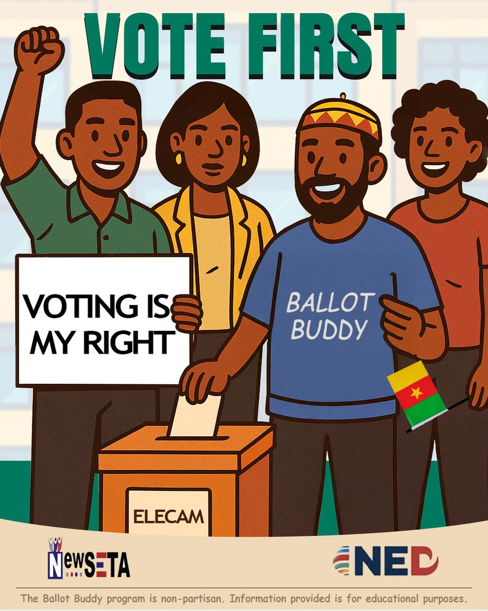 NewSETA's tweet photo. We extend our gratitude to the National Endowment for Democracy for funding this brilliant initiative, which is crucial in promoting democracy and civic engagement. 

Join the movement, VOTE FIRST!!!

#ballotbuddy
#votefirstcampaign
#elections
#youthparticipation https://t.co/TIlbAtRleR
