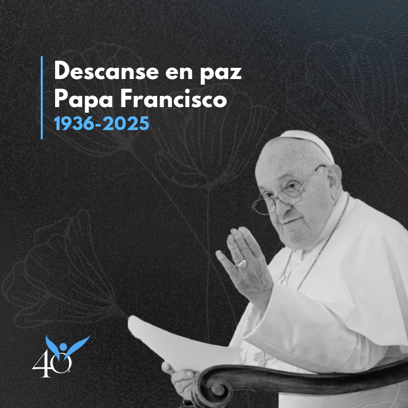 40DXLV's tweet photo. Papa Francisco
1936 – 2025

Concédele, Señor, el descanso eterno y brille para él la luz perpetua. Descanse en paz. Amén. https://t.co/3qKvPLFtdK