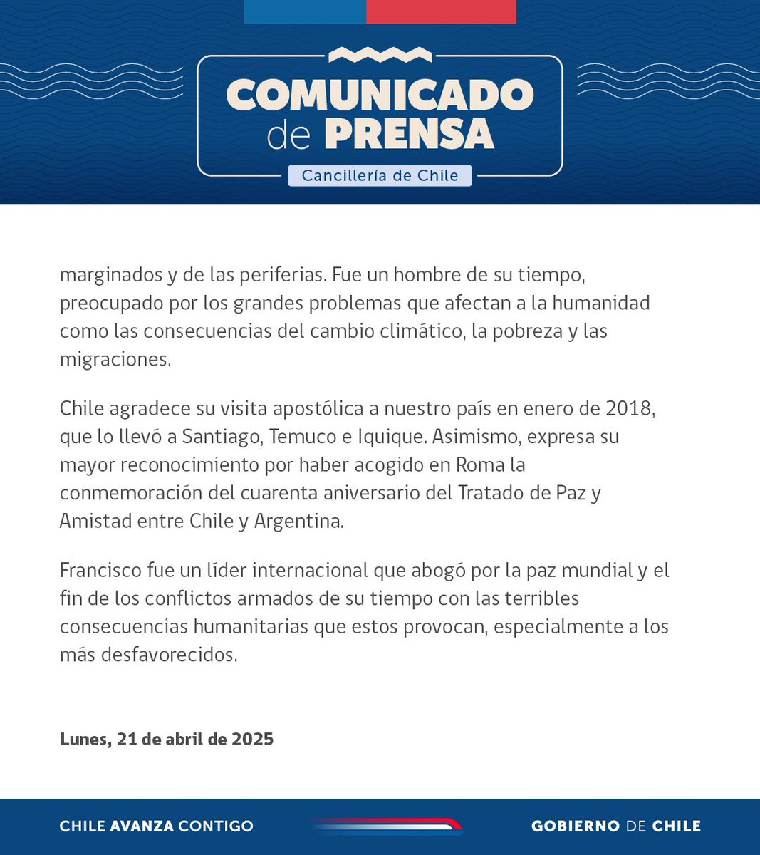 Cancillería Chile 🇨🇱 tweet media