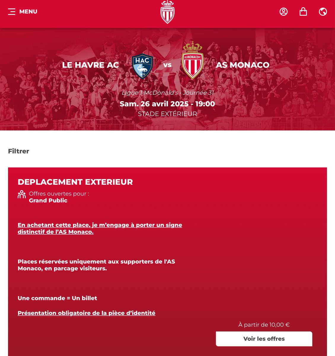 glenthe_best's tweet image. ‼️Ouverture de la vente des places en parcage pour Le Havre‼️
#HACASM 
#AsMonaco