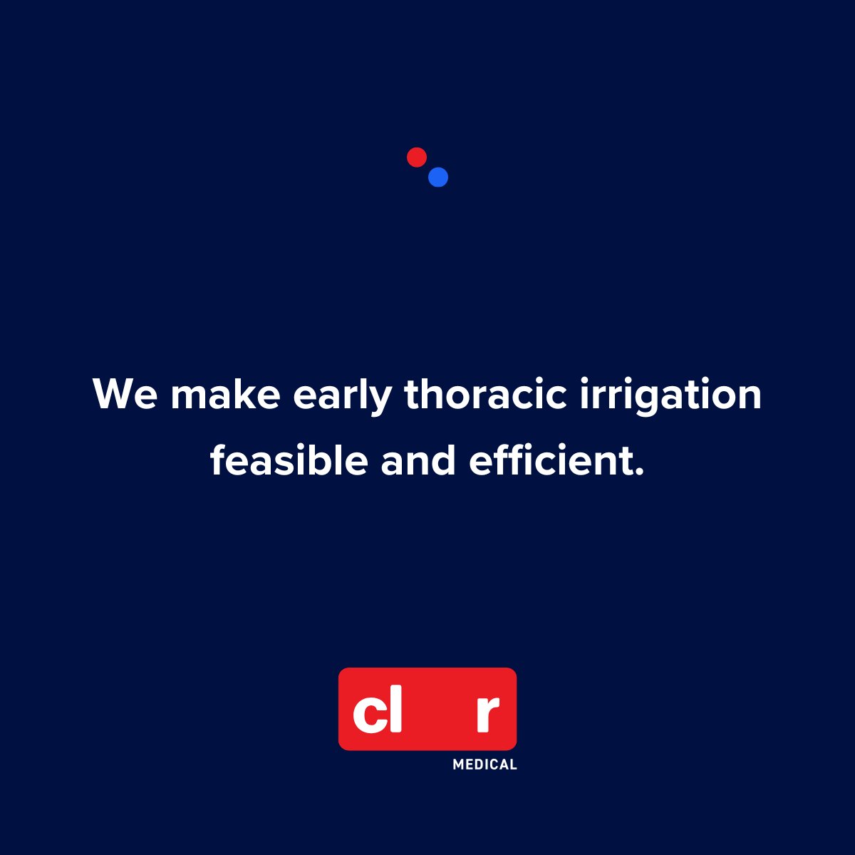 <a href="/CLRMedical/">CLR Medical</a> makes early #ThoracicIrrigation feasible and efficient. #TheSolutionisCLR #PleuralEffusion