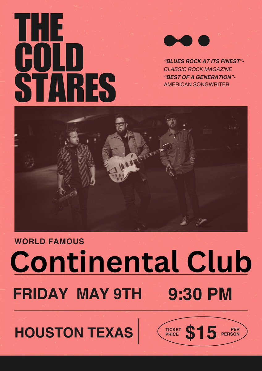 thecoldstares's tweet photo. TEXAS! Coming up in a couple weeks. Get your tickets for Continental Club Houston, and Antone’s in Austin! #thecoldstares https://t.co/KWa5cMi3Zk