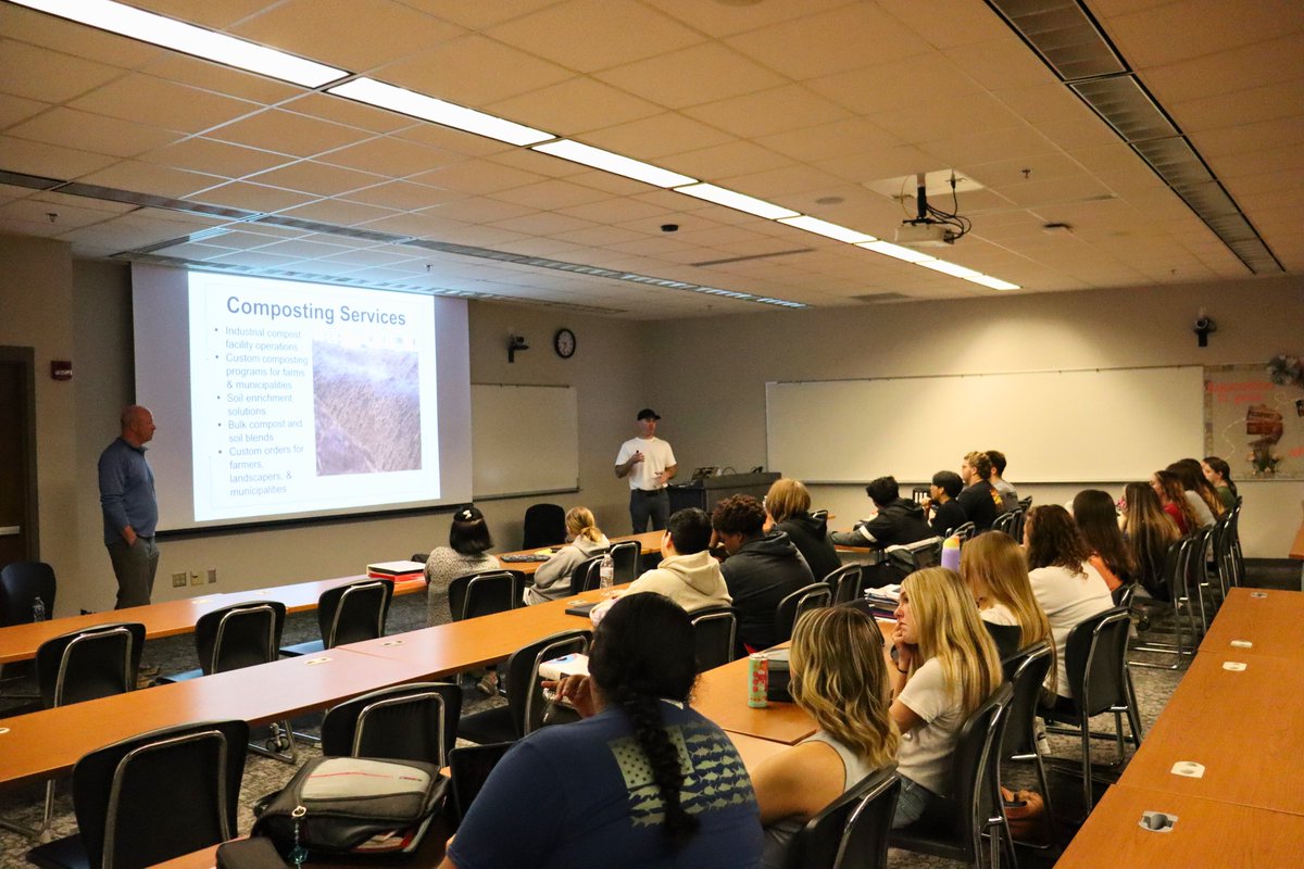 Ag business leaders Mr. Jordan Caldwell and Mr. Andrew Fansler present to Agriculture classes this morning. We appreciate their willingness to invest in our students!