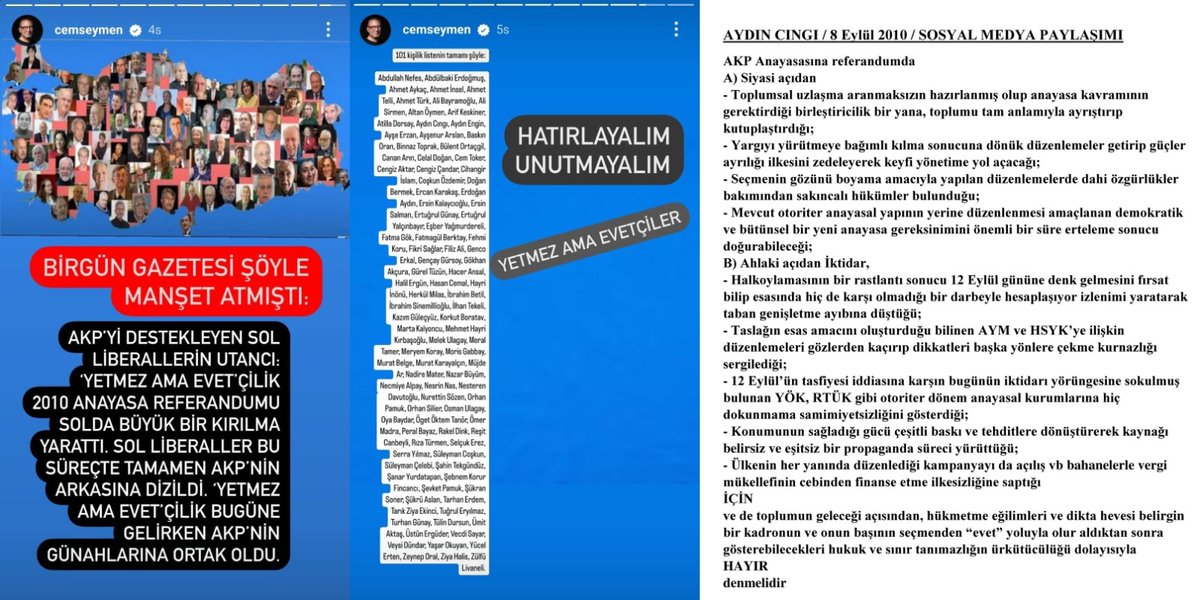 .<a href="/BirGun_Gazetesi/">BirGün Gazetesi</a> <a href="/cemseymen/">Cem Seymen</a>
“Yetmez ama evet”çi listenizde adımı geçirmeniz gayrıciddi bir durumdur. Bir insanı,yaşam boyu benimsediği ilkelere aykırı davranmış gibi göstermeniz ciddiyet dışı olmanın ötesinde o kişiye yapılmış bir kötülüktür. Yanlışınızı düzeltmenizi rica ederim