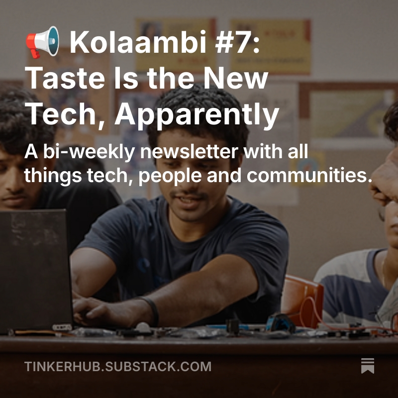Restarted writing Kolaambi for TinkerHub. Have a look.

open.substack.com/pub/tinkerhub/…