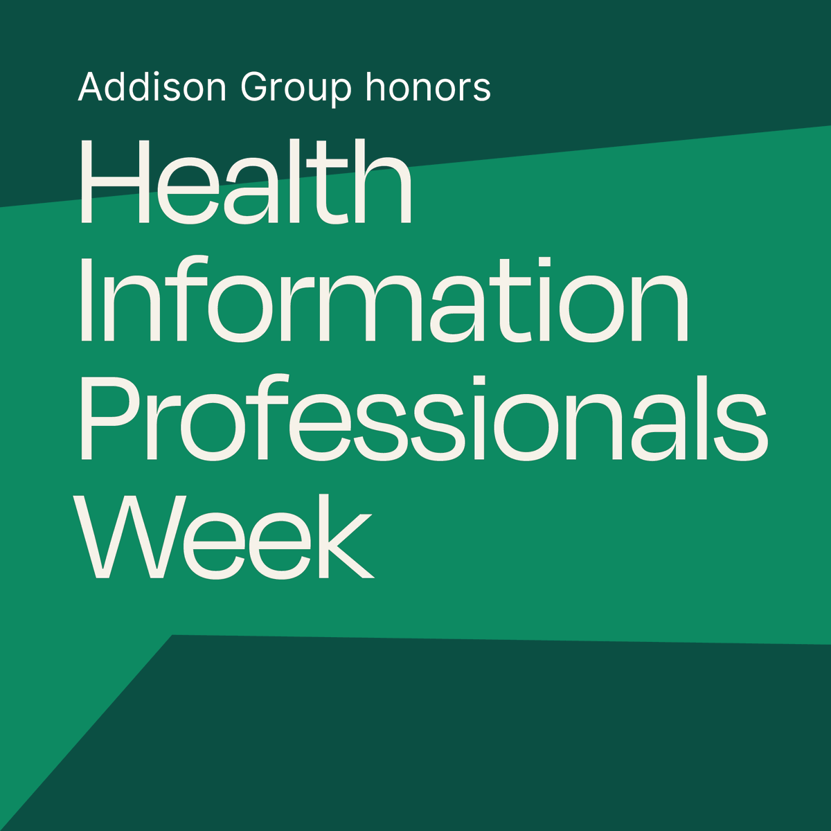 Addison Group is proud to recognize the vital work of Health Information Professionals whose tireless work behind the scenes ensures healthcare data is accurate, accessible, and secure. Thank you for your incredible dedication and impact! 💚 #HIPWeek2025