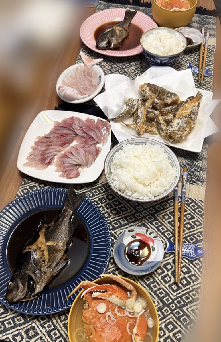 釣った魚ともらった魚と買った魚。