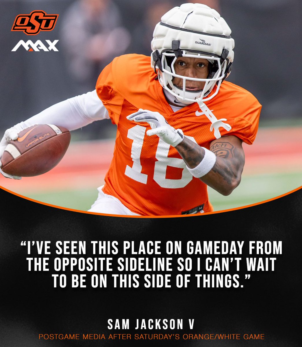 osu_max's tweet image. Just one of many soundbites from @CowboyFB after Saturdayโs Orange/White Game at BPS.
All available NOW for FREE on OSUMax!
#GoPokes