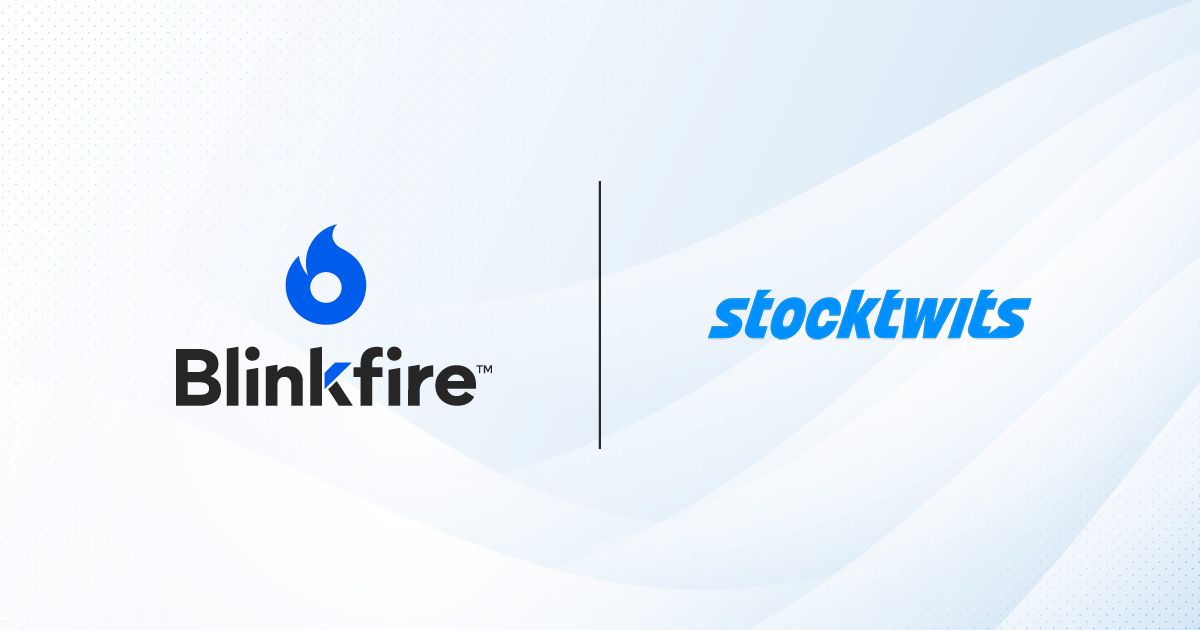 Blinkfire is thrilled to announce our newest partnership with @stocktwits, the leading social platform for next-gen traders and investors.

Through this collaboration, Blinkfire will bring our real-time sponsorship valuation and measurement tools to financial media, empowering