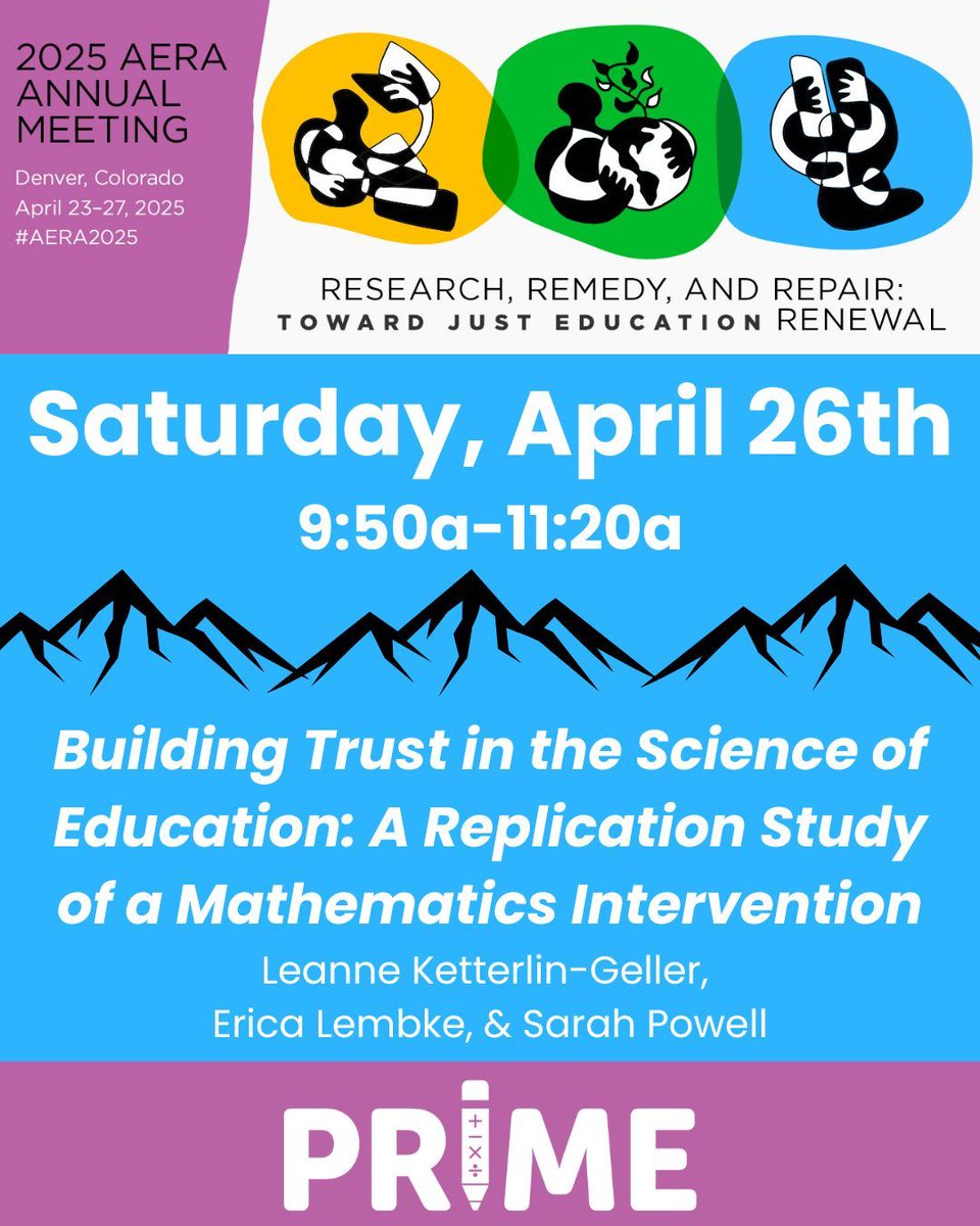 Join me on Saturday at #AERA2025 with some of my favorite colleagues! We will be sharing work on SCALE in which we are replicating a fraction intervention. smu.edu/simmons/resear…