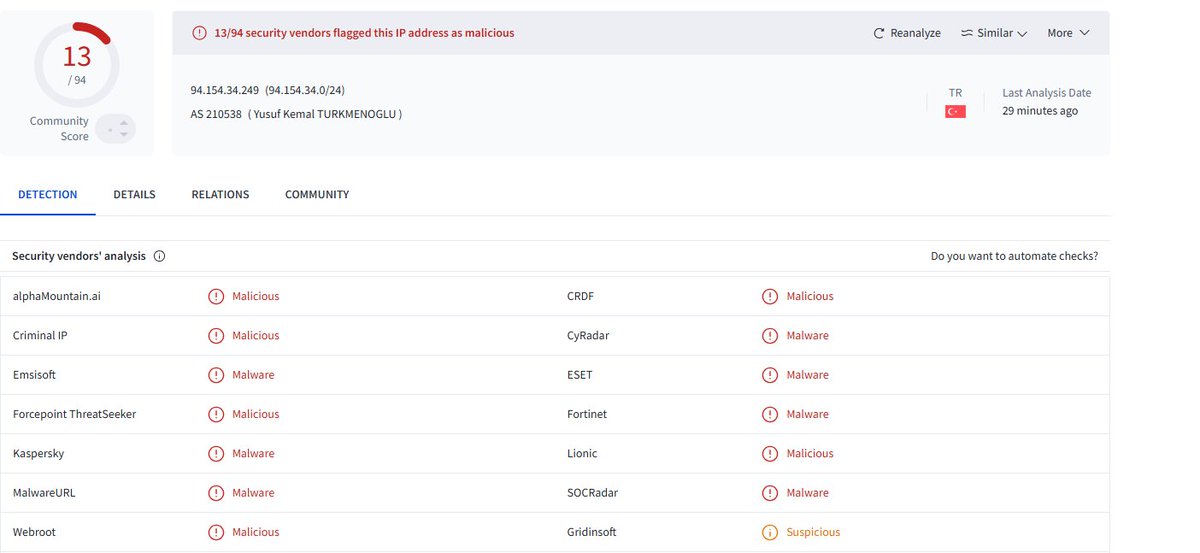 s3curetheweb's tweet image. BLX stealer found:
[94[.]154[.]34[.]249]

#CyberSecurity #MalwareAlert #BLXStealer
