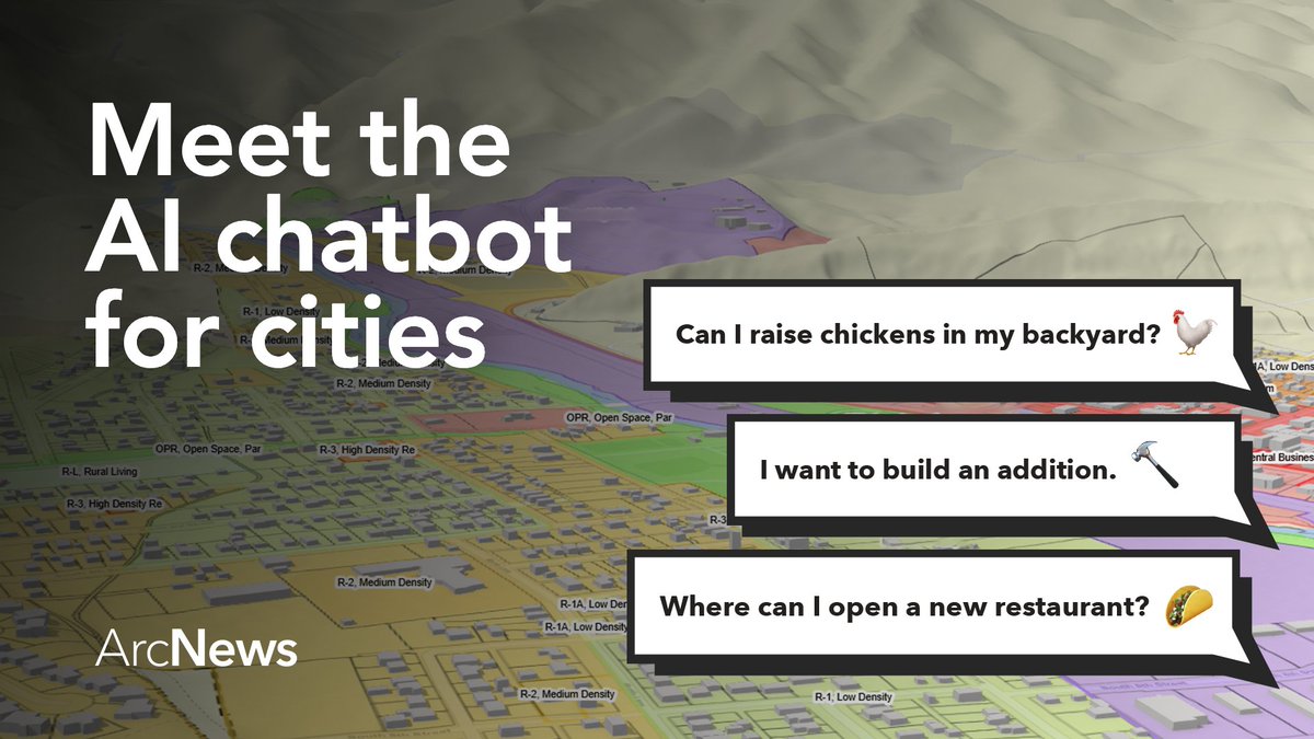ArcNews (@arcnewsmagazine) on Twitter photo Meet EuclidHL, the AI and GIS guru of city planning. Here’s how the brainchild of <a href="/HousealLavigne/">Houseal Lavigne</a> is putting the "smart" in smart cities as a 24-hour AI-powered planning and zoning assistant. ow.ly/UcwV50VC1j6 #GIS #GeoAI #AI #LLM #SmartCities #CityPlanning Meet EuclidHL, the AI and GIS guru of city planning. Here’s how the brainchild of <a href="/HousealLavigne/">Houseal Lavigne</a> is putting the "smart" in smart cities as a 24-hour AI-powered planning and zoning assistant. ow.ly/UcwV50VC1j6 #GIS #GeoAI #AI #LLM #SmartCities #CityPlanning