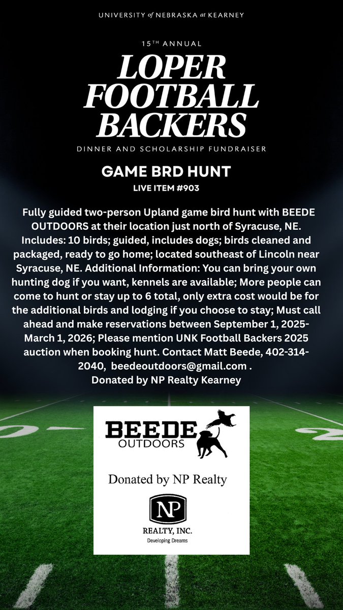 Loper Backers Banquet - LIVE AUCTION ITEMS: PREGAME🏈

View items: qtego.us/qlink/loperath…