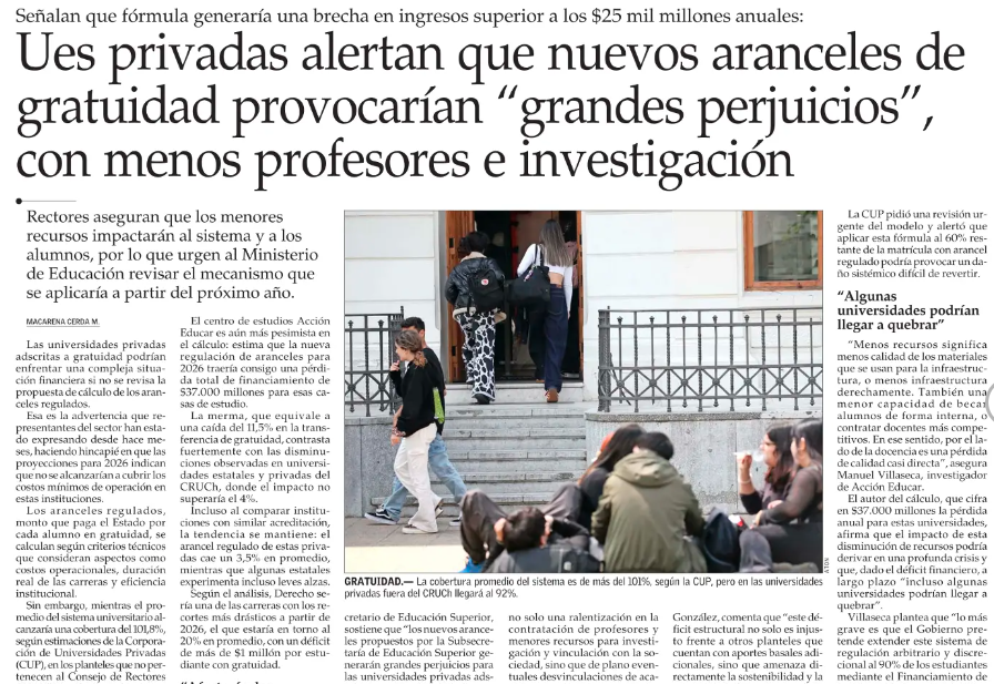 🗞️Hoy <a href="/__elmercurio/">El Mercurio</a> publica nuestro estudio que analiza la nueva regulación de aranceles de gratuidad y cómo esta política afectaría a las instituciones de educación.

Te invitamos a revisar el análisis completo en el link 👇
accioneducar.cl/regulacion-de-…