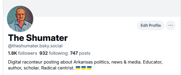 The Shumater (@the_shumater) on Twitter photo Now that the legislative session is over, I'll be taking my news & commentary mostly to Bluesky, although I'll be here periodically to promote my <a href="/ArkAdvocate/">Arkansas Advocate || bsky @arkansasadvocate.com</a> column. Many thanks to my followers. If you're on Bluesky, I'd appreciate a follow.
#Arkansas #arpx #arnews #arleg Now that the legislative session is over, I'll be taking my news & commentary mostly to Bluesky, although I'll be here periodically to promote my <a href="/ArkAdvocate/">Arkansas Advocate || bsky @arkansasadvocate.com</a> column. Many thanks to my followers. If you're on Bluesky, I'd appreciate a follow.
#Arkansas #arpx #arnews #arleg