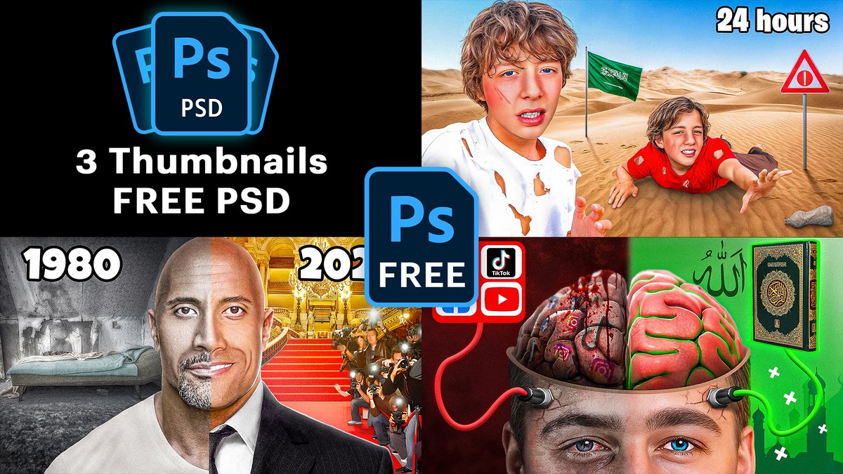 Thumbnail Designers‼️

FREE PSD GIVEAWAY! 🚨

3 High-quality thumbnails🔥🎨

I will send the link to everyone who:

✅ Comment "PSD"  
✅ Like this post 
✅ Retweet
✅ Follow me ( <a href="/Abde_DS1/">Abde ds</a> )